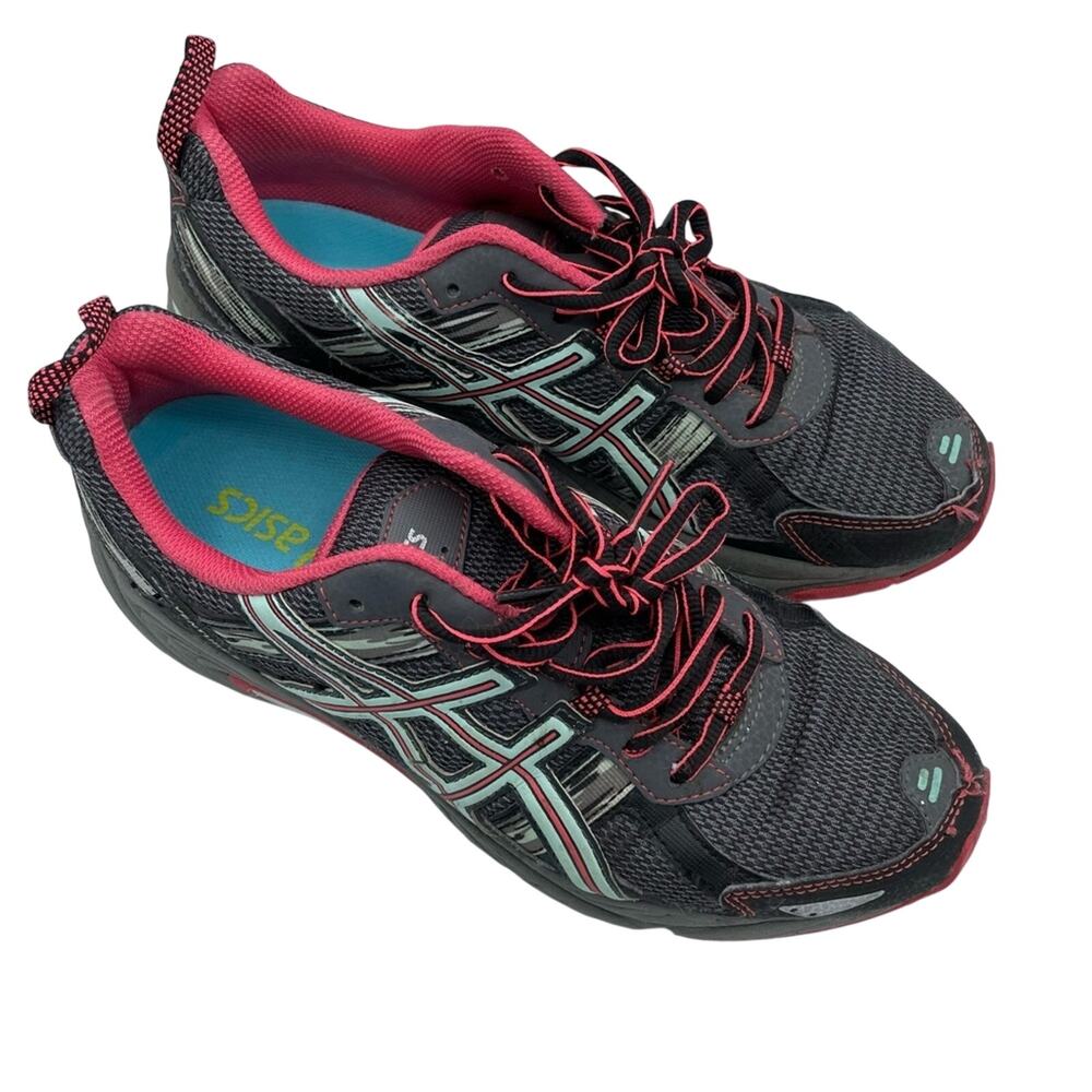 ASICS Grey & Coral Gel Venture 5 Running Shoes Sneakers Womens 9 Sport Athletic